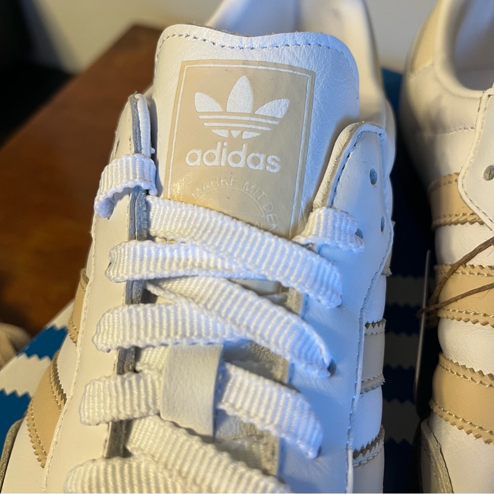 ADIDAS Women's White Tan Samba Shoes - Picture 6 of 9